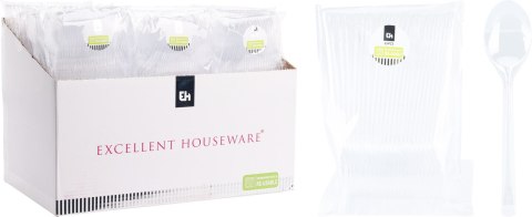 KOMPLET 25 ŁYŻEK PLASTIKOWYCH WIELORAZOWYCH 17,5CM