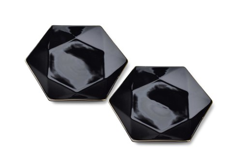 RALPH BLACK Komplet 2 talerzy deserowych 24,5cm x 21cm x h2cm RALPH BLACK Komplet 2 talerzy deserowych 24,5cm x 21cm x h2cm