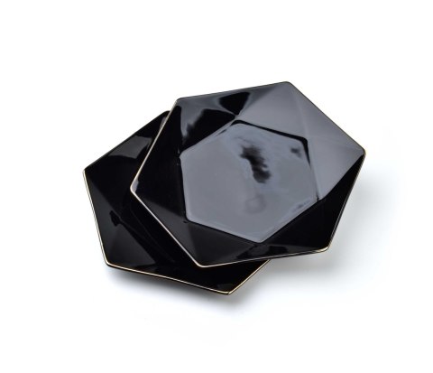 RALPH BLACK Komplet 2 talerzy deserowych 24,5cm x 21cm x h2cm RALPH BLACK Komplet 2 talerzy deserowych 24,5cm x 21cm x h2cm