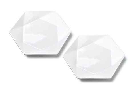 RALPH WHITE Komplet 2 talerzy deserowych 24.5cm x21cm x h2cm RALPH WHITE Komplet 2 talerzy deserowych 24.5cm x21cm x h2cm