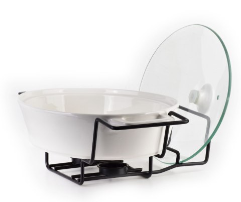 MODERN KITCHEN Naczynie z podgrzewaczem1,6L 33,2x22xh6,6cm gładkie białe MODERN KITCHEN Naczynie z podgrzewaczem1,6L 33,2x22xh6,6cm gładkie białe