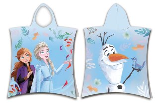 Poncho dla dzieci 50x115 Frozen Kraina Lodu niebieskie ręcznik z kapturem dziecięce August 23