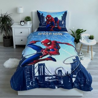 Pościel bawełniana 140x200 Spider-man niebieska poszewka 60x80 JF24