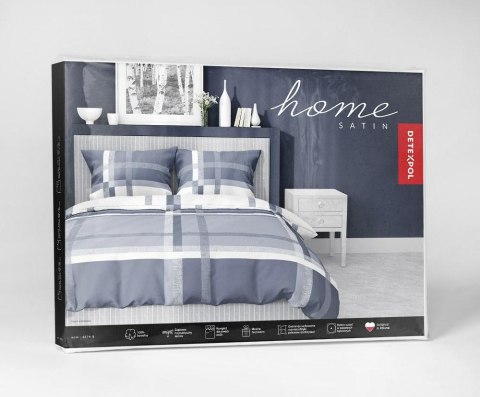 Pościel satynowa 220x200 niebieska biała 4674 B Home Satin 40