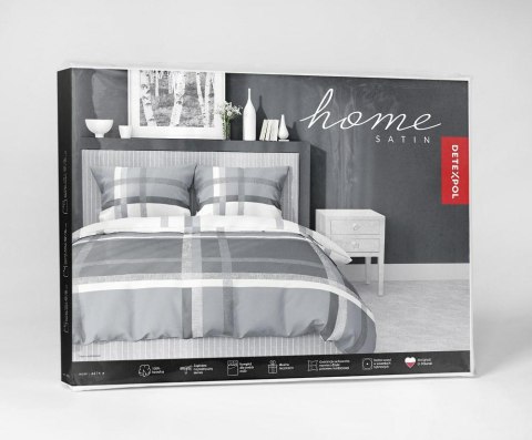 Pościel satynowa 220x200 szara biała 4674 A Home Satin 40