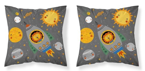 Poszewka bawełniana 40x40 Lew w rakiecie kosmos szara PSBA 18 B Mayamoo 26 Poszewka bawełniana 40x40 Lew w rakiecie kosmos szara PSBA 18 B Mayamoo 26