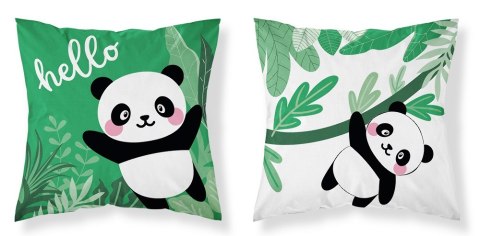 Poszewka bawełniana 40x40 Miś panda hello zielona dwustronna PSBA 26 A Mayamoo 26 Poszewka bawełniana 40x40 Miś panda hello zielona dwustronna PSBA 26 A Mayamoo 26