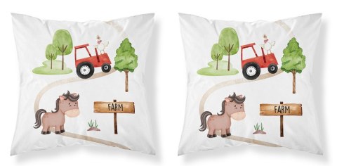 Poszewka bawełniana 40x40 Traktor czerwony PSBA 06 A Mayamoo 26