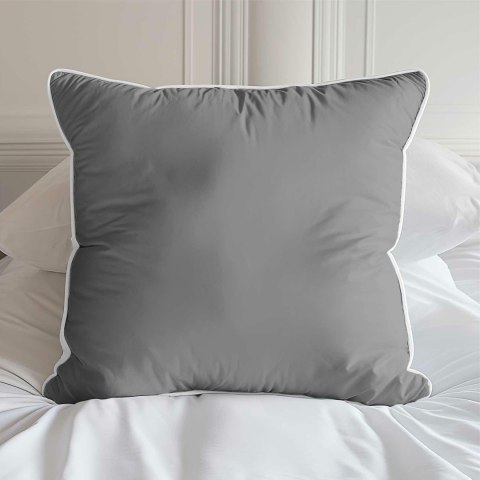 Poszewka satynowa 40x40 szara z lamówką Mako Satin 62