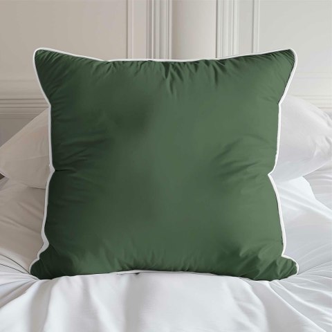 Poszewka satynowa 40x40 zielona z lamówką Mako Satin 62