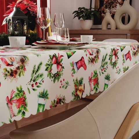 Obrus świąteczny 140x240 Świąteczny mix czerwony PBN277/KSP/C03/140240/1