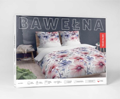 Pościel bawełniana 140x200 biała kolorowa kwiaty z jedną poszewką 4965A Bawełna 84 Pościel bawełniana 140x200 biała kolorowa kwiaty z jedną poszewką 4965A Bawełna 84