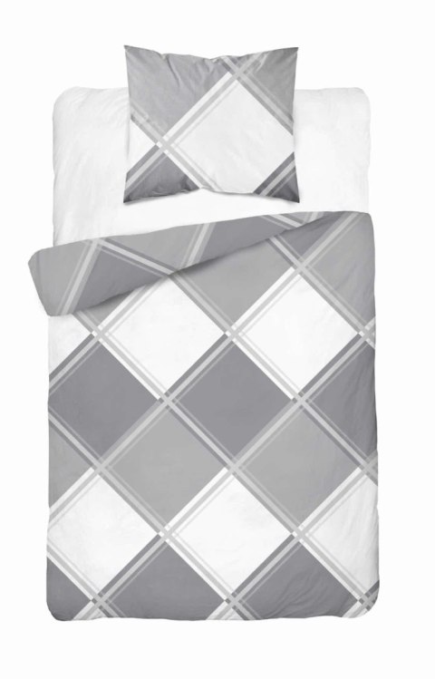 Pościel flanelowa 140x200 szara kratka z jedną poszewką 4955 A Flanela 2024 Pościel flanelowa 140x200 szara kratka z jedną poszewką 4955 A Flanela 2024