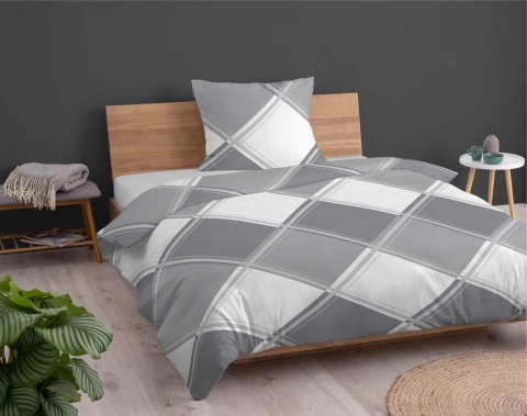 Pościel flanelowa 140x200 szara kratka z jedną poszewką 4955 A Flanela 2024 Pościel flanelowa 140x200 szara kratka z jedną poszewką 4955 A Flanela 2024