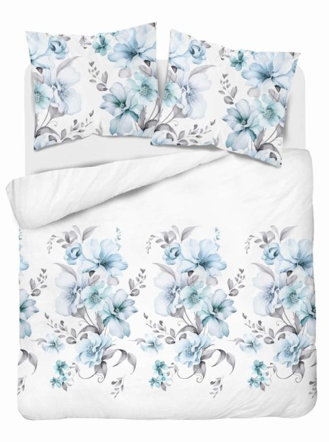 Pościel flanelowa 220x200 biała niebieska kwiaty 4949 B Flanela 2024 Pościel flanelowa 220x200 biała niebieska kwiaty 4949 B Flanela 2024
