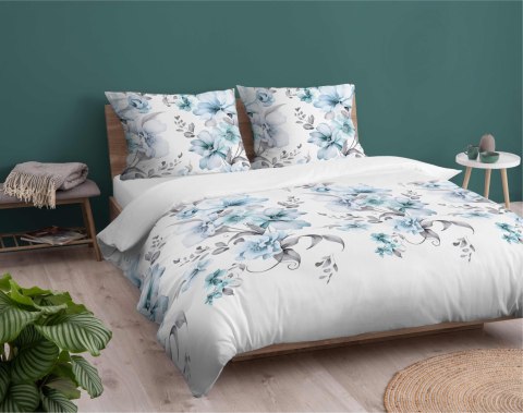 Pościel flanelowa 220x200 biała niebieska kwiaty 4949 B Flanela 2024 Pościel flanelowa 220x200 biała niebieska kwiaty 4949 B Flanela 2024