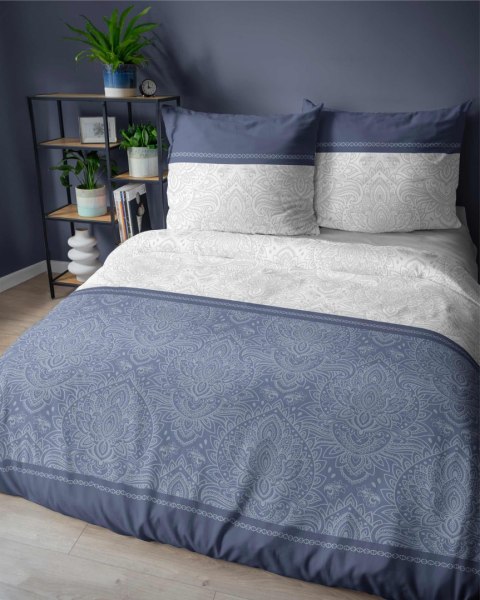 Pościel flanelowa 220x200 granatowa ornamenty 4950 A Flanela 2024 Pościel flanelowa 220x200 granatowa ornamenty 4950 A Flanela 2024