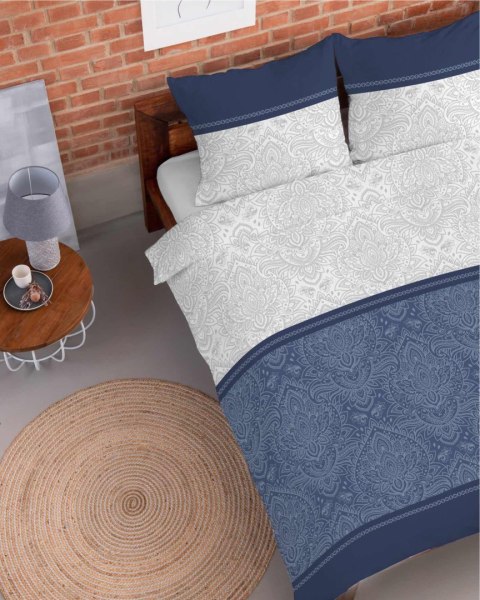 Pościel flanelowa 220x200 granatowa ornamenty 4950 A Flanela 2024 Pościel flanelowa 220x200 granatowa ornamenty 4950 A Flanela 2024