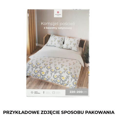 Pościel satynowa 220x200 Bellis biała żółta kwiaty 100062/SAT/000/220200/1 Pościel satynowa 220x200 Bellis biała żółta kwiaty 100062/SAT/000/220200/1