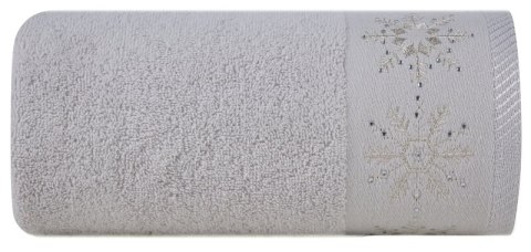 Ręcznik Joy 3 70x140 srebrny gwiazdki świąteczny 480 g/m2 Eurofirany