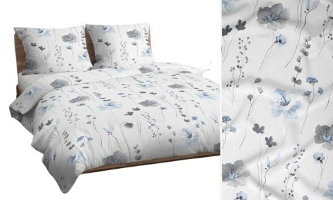 Pościel bawełniana 160x200 biała szara niebieska kwiaty 4738 B bawełna Max Pościel bawełniana 160x200 biała szara niebieska kwiaty 4738 B bawełna Max