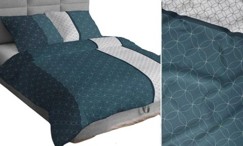Poszewka bawełniana 40x40 turkusowa turkusowa ciemna biała geometria paski 4894 A bawełna Max