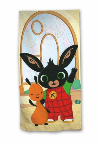 Ręcznik plażowy 70x140 Królik Bing Hoppit beżowy kolorowy Kids25