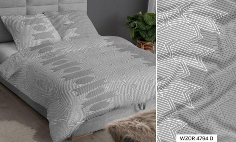 Pościel satynowa 160x200 szara geometria zapinana na suwak 4794 D KARO Satin Pościel satynowa 160x200 szara geometria zapinana na suwak 4794 D KARO Satin
