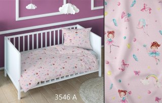Poszewka bawełniana 40x40 baletnica różowa dziecięca zapinana na suwak 3546 A KARO Kraina Snów
