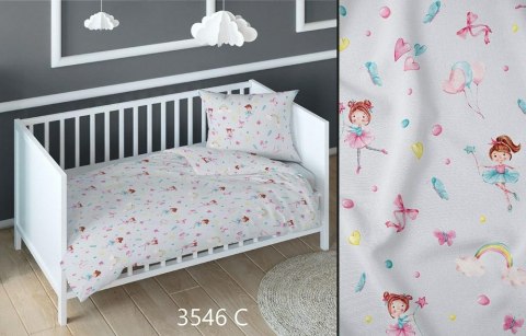 Poszewka bawełniana 40x40 baletnica szara kolorowa dziecięca zapinana na suwak 3546 C KARO Kraina Snów Poszewka bawełniana 40x40 baletnica szara kolorowa dziecięca zapinana na suwak 3546 C KARO Kraina Snów