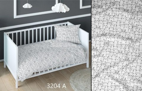 Poszewka bawełniana 40x40 kotki biała czarna dziecięca zapinana na suwak 3204 A KARO Kraina Snów