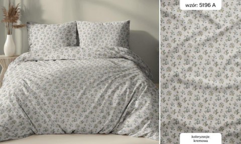 Poszewka bawełniana 40x40 kremowa kwiatki zapinana na suwak 5196 A KARO Bawełna Max
