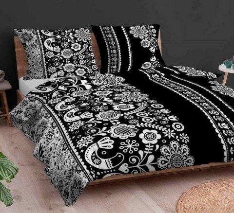 Poszewka bawełniana 40x40 łowicka czarna biała zapinana na suwak 3701 E KARO Bawełna Max Poszewka bawełniana 40x40 łowicka czarna biała zapinana na suwak 3701 E KARO Bawełna Max