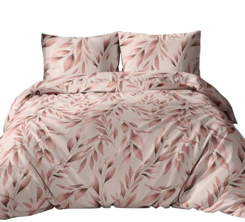 Poszewka bawełniana 40x40 morelowa liście zapinana na suwak 5048 A KARO Bawełna Max Poszewka bawełniana 40x40 morelowa liście zapinana na suwak 5048 A KARO Bawełna Max