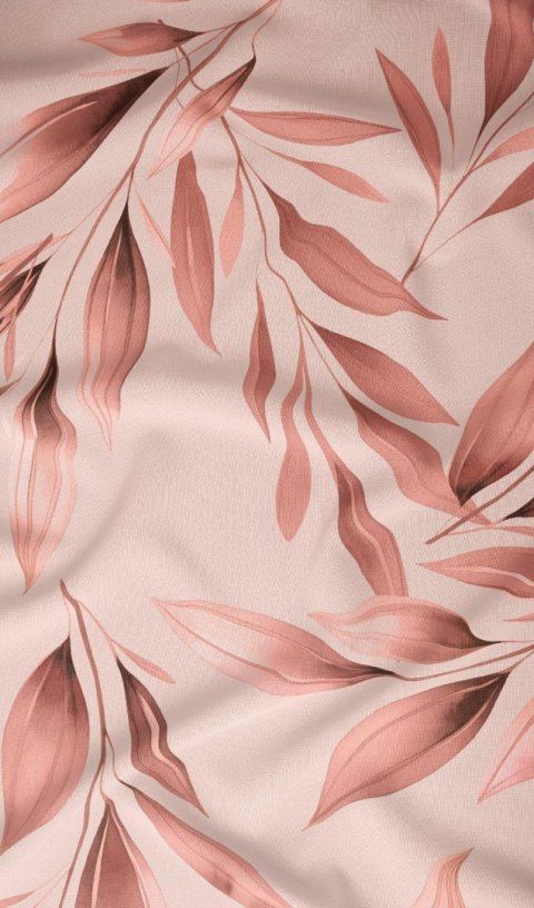 Poszewka bawełniana 40x40 morelowa liście zapinana na suwak 5048 A KARO Bawełna Max Poszewka bawełniana 40x40 morelowa liście zapinana na suwak 5048 A KARO Bawełna Max