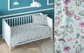 Poszewka bawełniana 40x40 pieski aloha miętowa dziecięca zapinana na suwak 3709 C KARO Kraina Snów