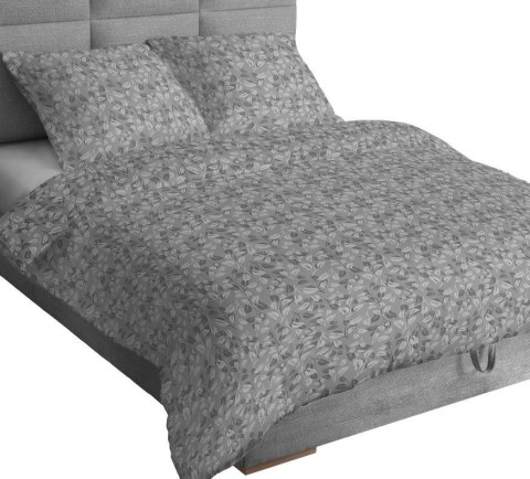 Poszewka bawełniana 40x40 szara liście zapinana na suwak 4886 D KARO Bawełna Max Poszewka bawełniana 40x40 szara liście zapinana na suwak 4886 D KARO Bawełna Max