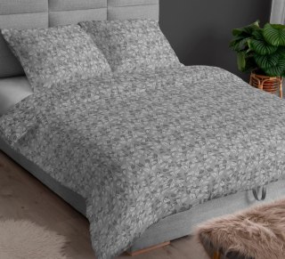 Poszewka bawełniana 40x40 szara liście zapinana na suwak 4886 D KARO Bawełna Max