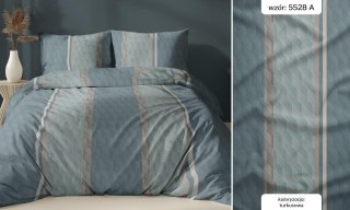 Poszewka bawełniana 40x40 turkusowa pasy zapinana na suwak 5528 A KARO Bawełna Max
