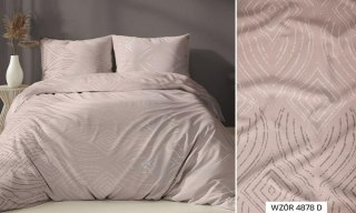 Poszewka satynowa 40x40 beżowa geometria zapinana na suwak 4878 D - Karo Satin 160