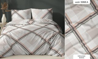Poszewka satynowa 40x40 beżowa kratka zapinana na suwak 5068 A - Karo Satin 160