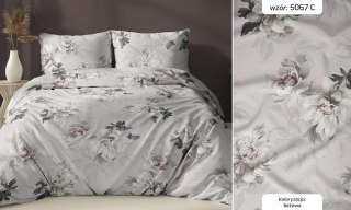 Poszewka satynowa 40x40 beżowa kwiaty zapinana na suwak 5067 C - Karo Satin 160