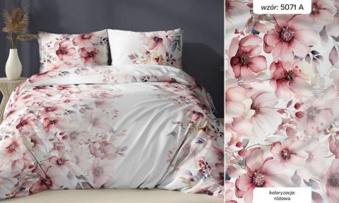 Poszewka satynowa 40x40 biała różowa kwiaty zapinana na suwak 5071 A - Karo Satin 160 Poszewka satynowa 40x40 biała różowa kwiaty zapinana na suwak 5071 A - Karo Satin 160