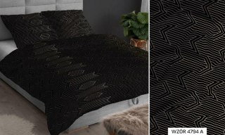 Poszewka satynowa 40x40 czarna beżowa geometria zapinana na suwak 4794 A KARO Satin