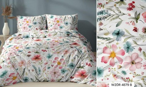Poszewka satynowa 40x40 kolorowa kwiaty zapinana na suwak 4879 B KARO Satin Poszewka satynowa 40x40 kolorowa kwiaty zapinana na suwak 4879 B KARO Satin