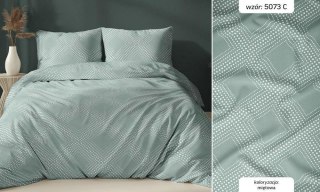 Poszewka satynowa 40x40 miętowa geometria zapinana na suwak 5073 C - Karo Satin 160