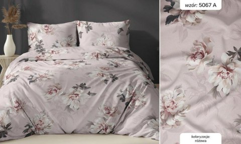 Poszewka satynowa 40x40 pudrowa różowa kwiaty zapinana na suwak 5067 A - Karo Satin 160 Poszewka satynowa 40x40 pudrowa różowa kwiaty zapinana na suwak 5067 A - Karo Satin 160