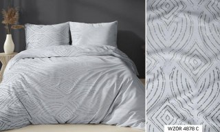 Poszewka satynowa 40x40 szara geometria zapinana na suwak 4878 C - Karo Satin 160