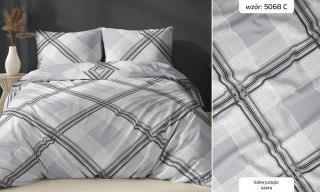 Poszewka satynowa 40x40 szara kratka zapinana na suwak 5068 C - Karo Satin 160