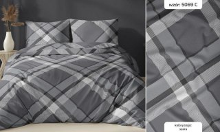 Poszewka satynowa 40x40 szara kratka zapinana na suwak 5069 C - Karo Satin 160